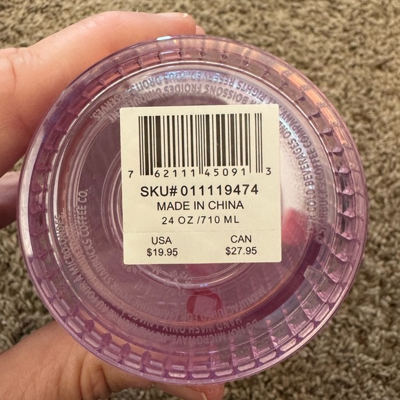 Starbucks Pink Grid Tumbler 24oz - Picture 7 of 7